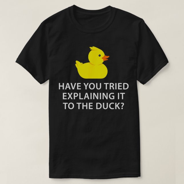 Camiseta Depuração de Pato de Borracha do Programador Engra (Frente do Design)