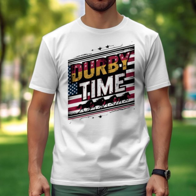 Camiseta Derby Time: Fundo de Sinalizador Americano (Criador carregado)