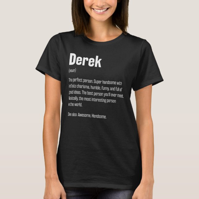 Camiseta Derek Definition Funny Nome Humor Apelido 1 (Frente)