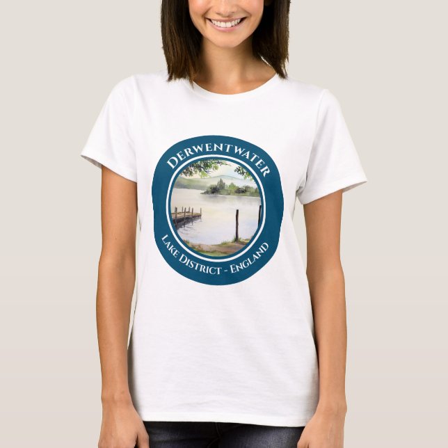 Camiseta Dergo Water Keswick England Watercolor Painting (Frente)
