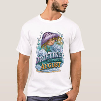 Camiseta Deriva pela Garota de Água-Viva do Oceano de Agost
