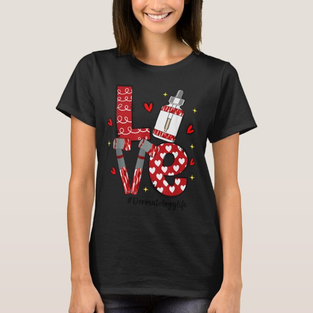 Camiseta Dermatologia da Vida Corações Engraçado (Frente)