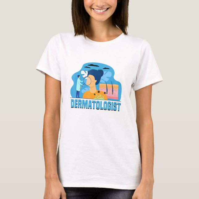Camiseta Dermatologista Cabelo Da Pele E Dermatologista Méd (Frente)