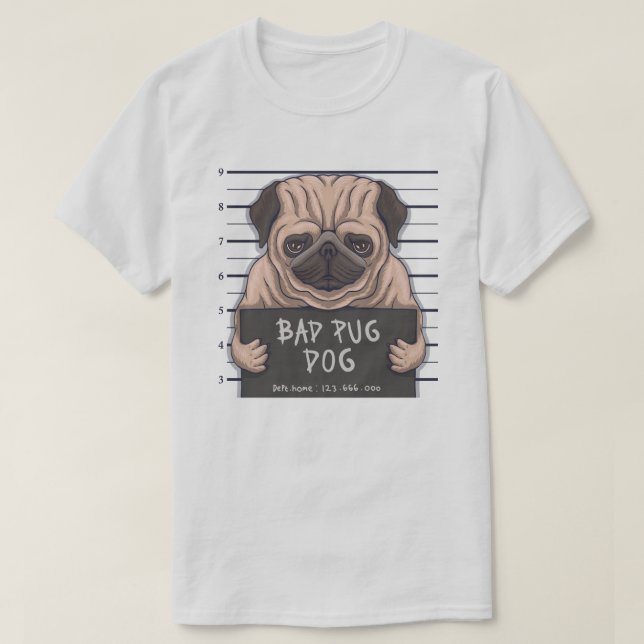 Camiseta Derpy Bad Pug (Frente do Design)