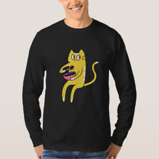 Camiseta Derpy Kitty Yellow and White Cat Eating Cereal