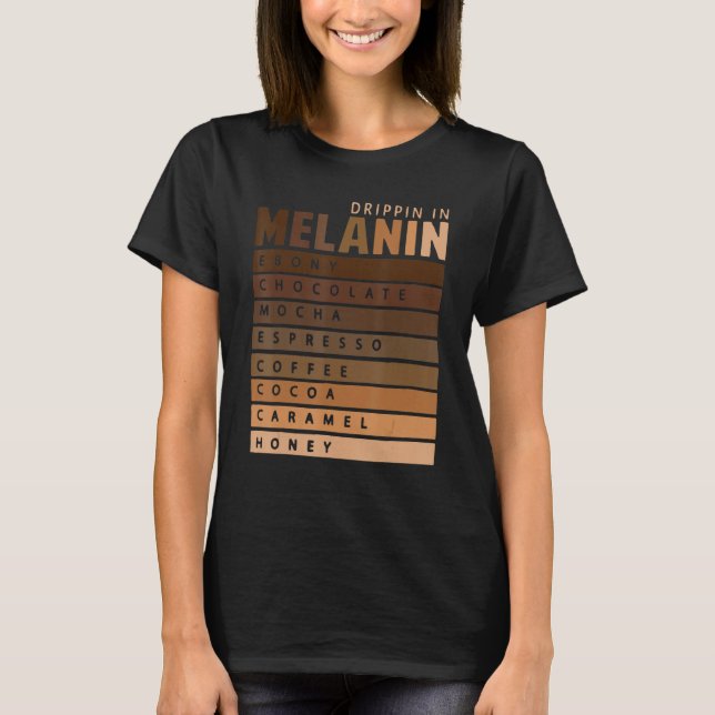 Camiseta Derramamento Em Melanin African American Queen Kin (Frente)