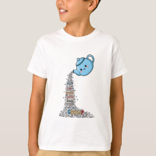 Camiseta Derramando o Chá Kawaii Bule de Fofoca Infantil