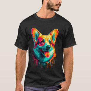 Camiseta Derrame de Pintura Cardigan Welsh Corgi Corgis
