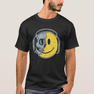 Camiseta Derretendo o Feliz Sorriso de Rosto Auscultadores