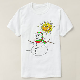 Camiseta Derretendo Snowman Diga Adeus inverno