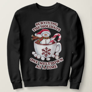 Camiseta Derretendo Snowman Funny Vintage Vibes Black