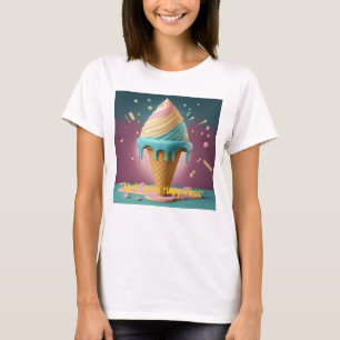 Camiseta Derreter em Trabalho de arte de Sorvete de de Feli