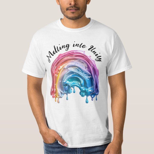 Camiseta Derreter na Unidade, um amor, muitas cores design (Frente)