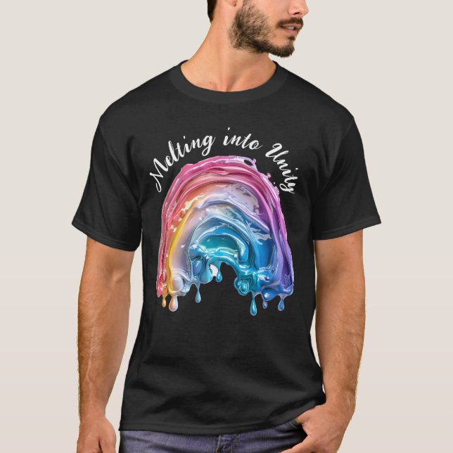 Camiseta Derreter na Unidade, um amor, muitas cores design (Frente)