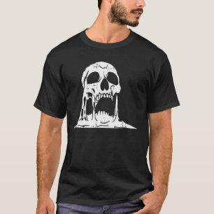 Camiseta Derreter o Gótico do Skeleton Skeleton Skull Hallo