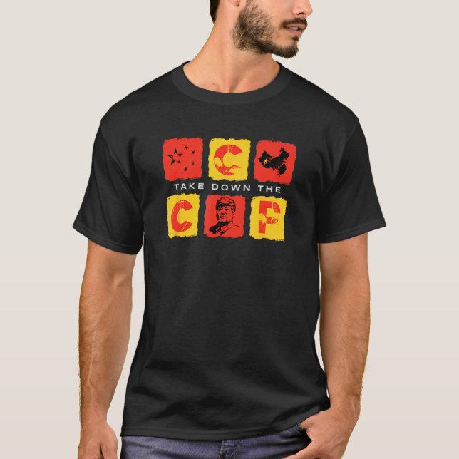 Camiseta Derrube o PCC Anti-Comunista China Pro América (Frente)