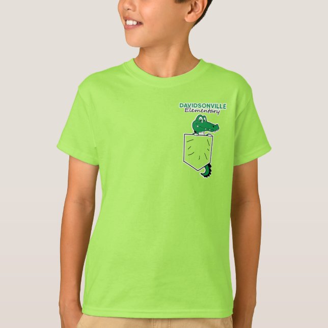Camiseta DES - Gator de bolso da engrenagem do gerador (Frente)