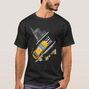 Camiseta Des Gráficos de Ilustração de Táxi de Nova Iorque