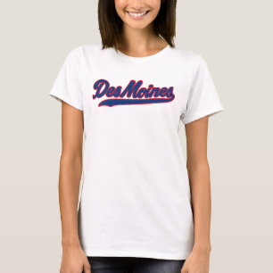 Camiseta Des Moines Iowa Script Design Cidade Retroativa