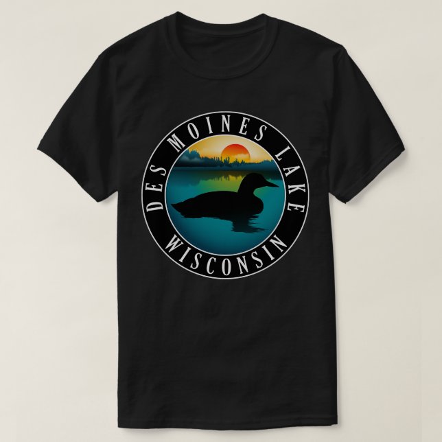 Camiseta Des Moines Lake Wisconsin Loon (Frente do Design)
