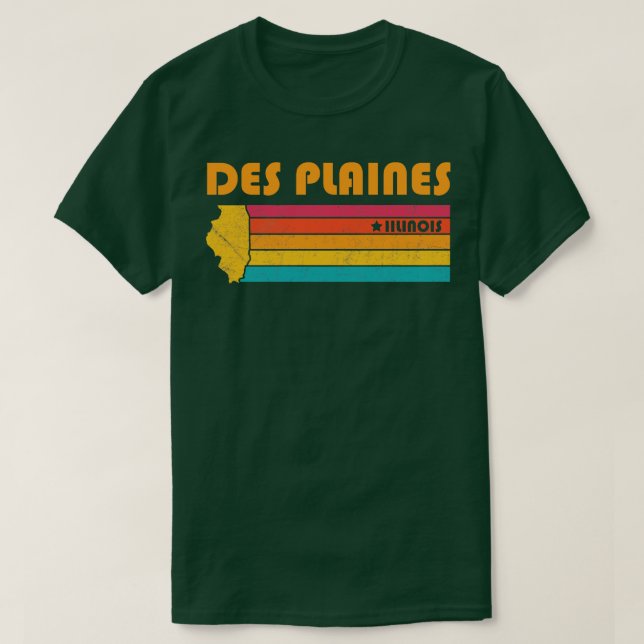 Camiseta Des Plaines Illinois Vintage angustiou Souvenir (Frente do Design)