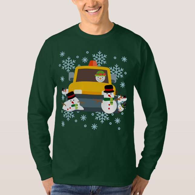 Camiseta Desabrochando neve Divertimento de inverno (Frente)