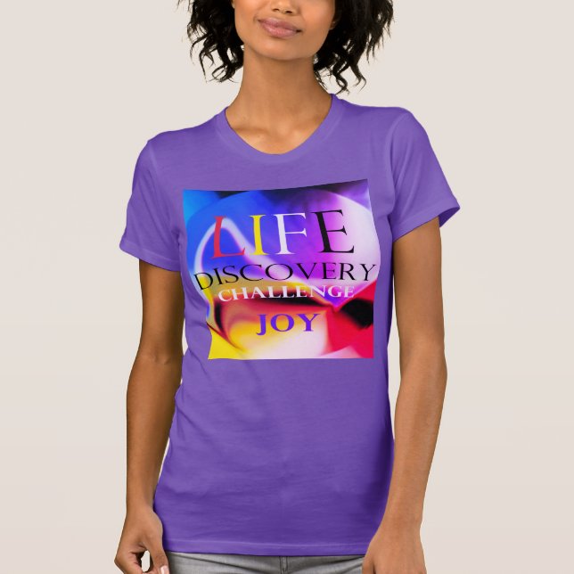 Camiseta "Desafio de descoberta de vida" azul amarelo magen (Frente)