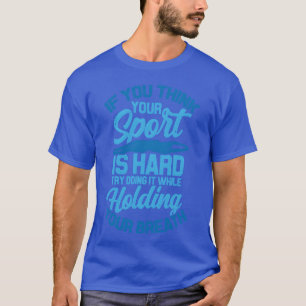 Camiseta Desafio Divertido de Natação Esporte É Difícil