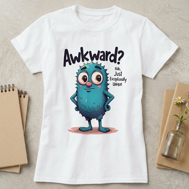 Camiseta Desajeitado? Nah, Apenas Desenho Animado Excêntric (Criador carregado)