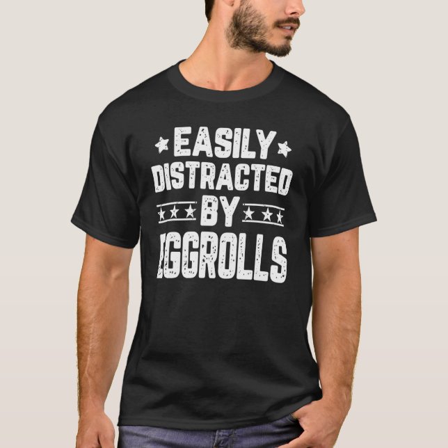 Camiseta Desalojado Facilmente Por Ovos De Comida (Frente)