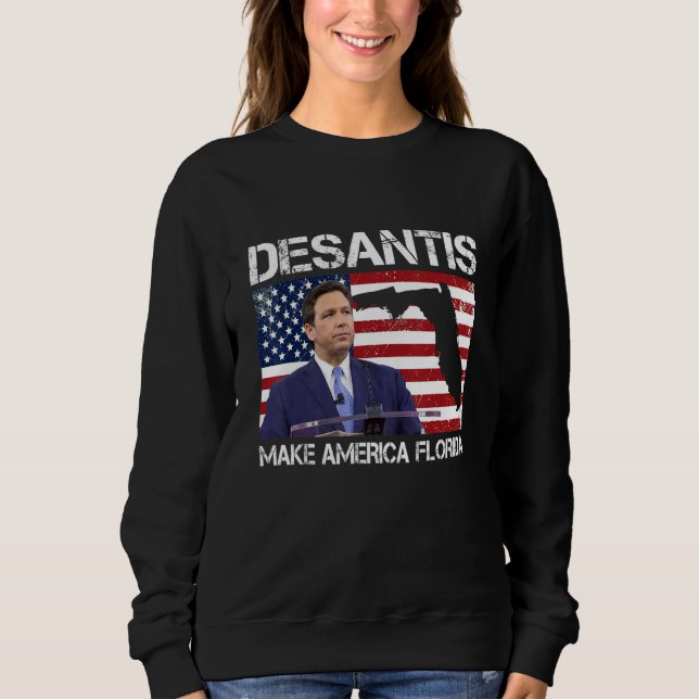 Camiseta Desantis 2024 Make America Florida Flag Election R (Frente)