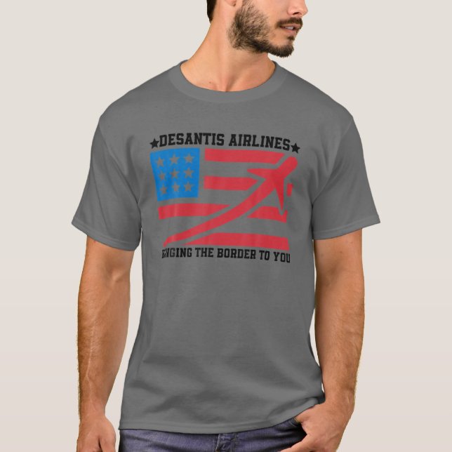 Camiseta Desantis Airlines TEE Funny Retro Vintage Desantis (Frente)