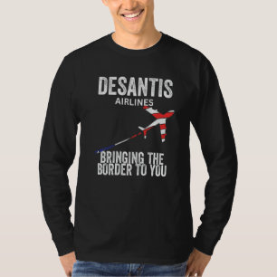 Camiseta Desantis Airlines Trazendo a Fronteira até Você P