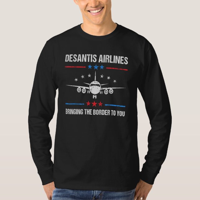 Camiseta Desantis Airlines Trazendo A Fronteira Para Você_7 (Frente)