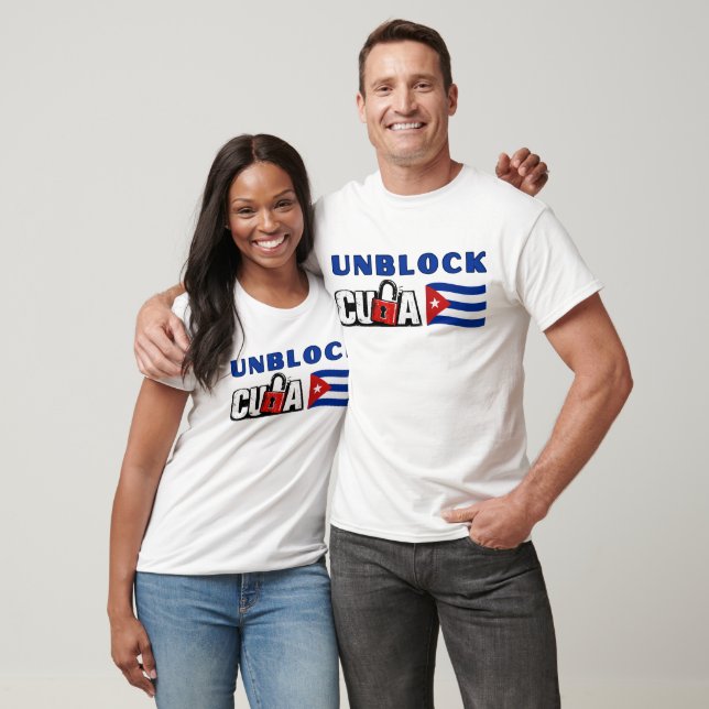 Camiseta Desbloqueie Cuba (Unissex)
