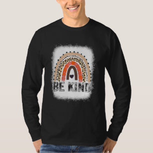 Camiseta Desbotado Seja Gentil Leopardo Arco-íris Anti Bull