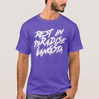 Camiseta Descanse No Paraíso Gangsta Texto Branco