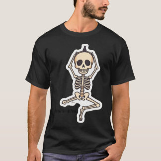 Camiseta Descanso em Pose Esqueleto Engraçado Ioga Design d
