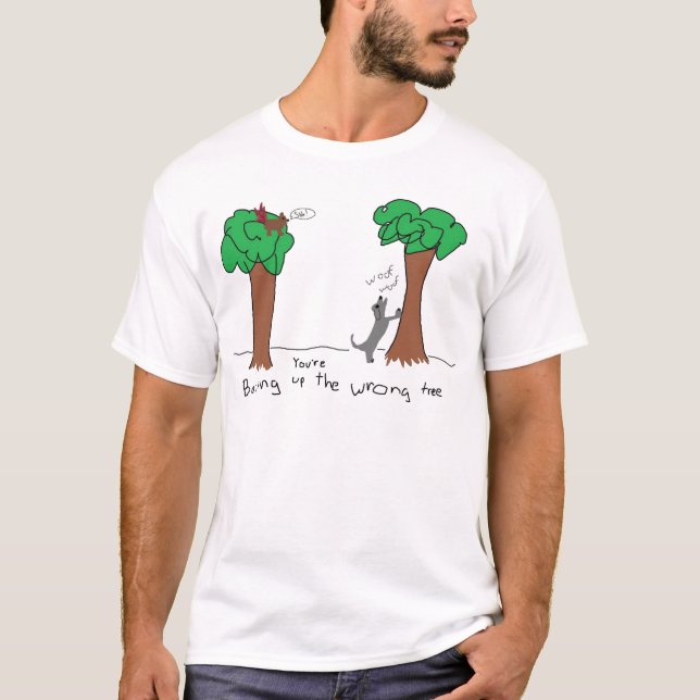 Camiseta descascamento acima da árvore errada (Frente)