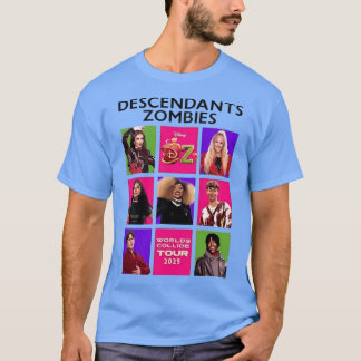 Camiseta descendentes zombies mundos colidem turnê 2025 ami
