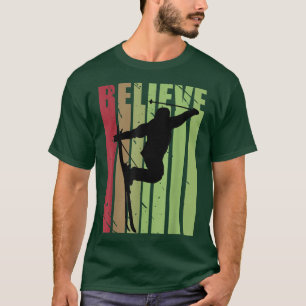 Camiseta Descida de Esqui Retro Mens SLopes Esqui neve gela