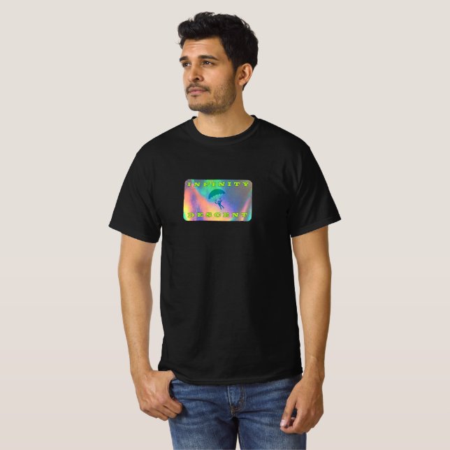 Camiseta Descida Holográfica Infinita (Frente Completa)