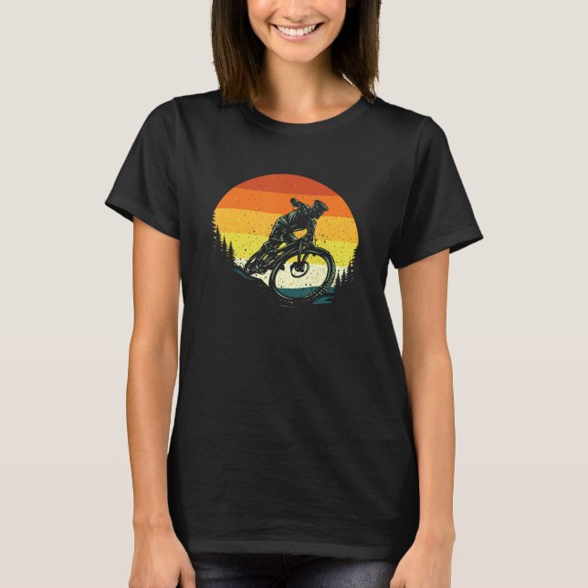 Camiseta Descida Mountain Biker - Montanha MTB do tórax (Frente)
