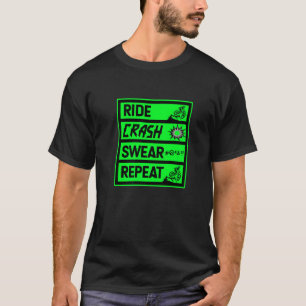 Camiseta Descida Mtb Repetitiva De Acidente De Bicicleta Mo