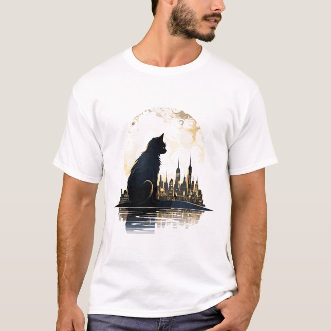 Camiseta Descoberta da Cidade da Bela Animal de Cat (Frente)