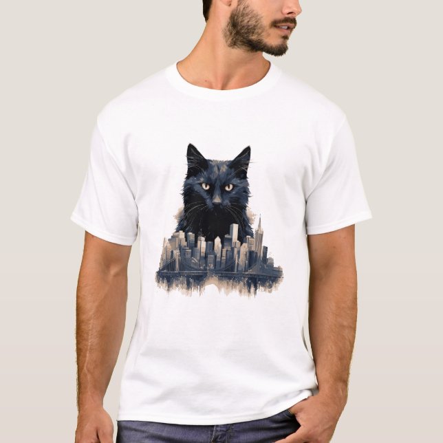 Camiseta Descoberta da Cidade da Bela Animal de Cat (Frente)