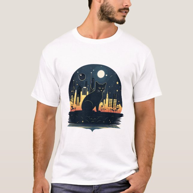 Camiseta Descoberta da Cidade da Bela Animal de Cat (Frente)