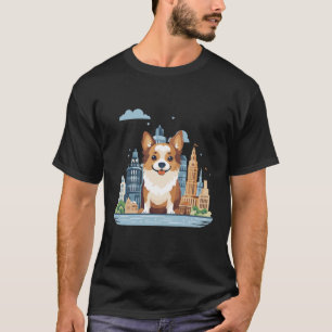 Camiseta Descoberta da Cidade do Corgi Dog Animal Beauty