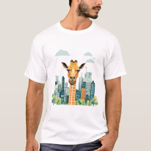 Camiseta Descoberta da Natureza da Beleza Animal da Giraffe