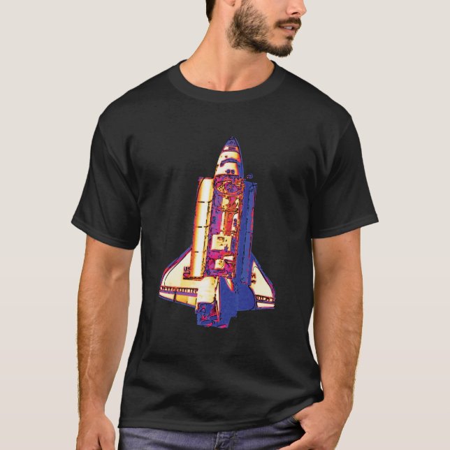 Camiseta Descoberta de Shuttle Espacial da NASA Vista de Mi (Frente)